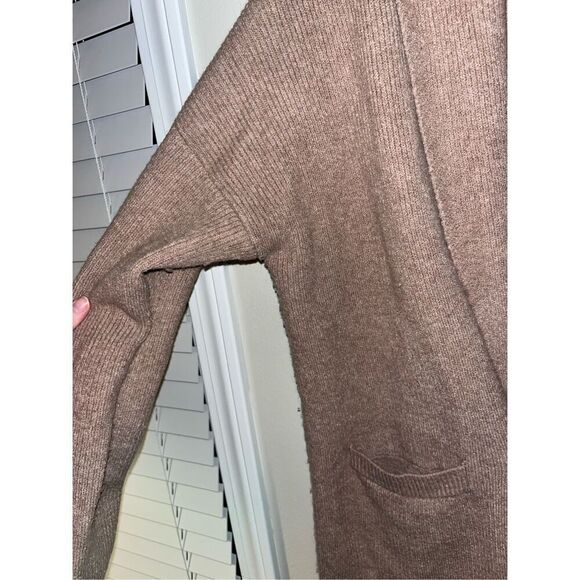 J. Crew Long Blazer Cardigan Tan Wool Alpaca Large - Picture 3 of 6